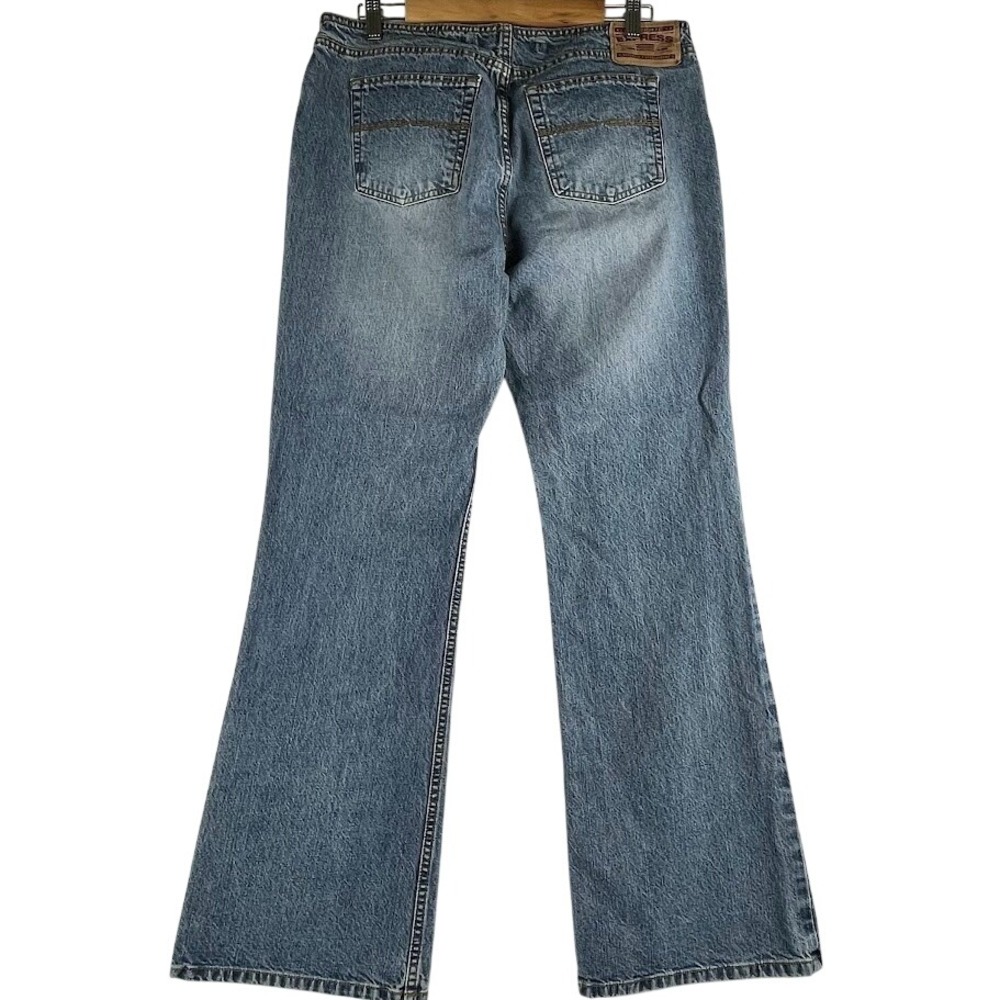 Y2K 90s Express Hipster Flared Jeans Women's 13/14L Button Fly Blue Denim Hippie - Picture 2 of 8